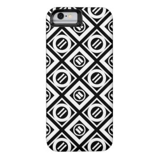 White Equal Sign Geometric Pattern on Black iPhone 6 Case