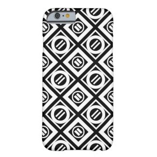 White Equal Sign Geometric Pattern on Black Barely There iPhone 6 Case
