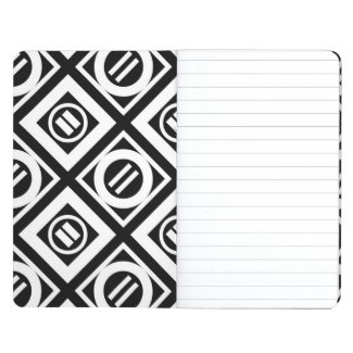 White Equal Sign Geometric Pattern on Black Journals