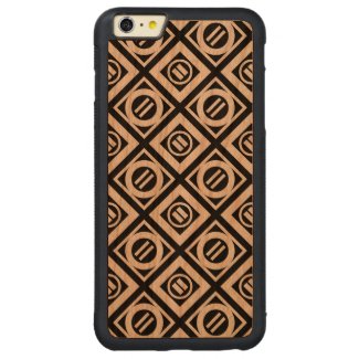 White Equal Sign Geometric Pattern on Black Carved® Cherry iPhone 6 Plus Bumper Case