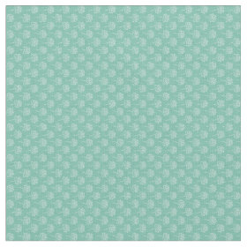White Etched Flowers on Teal Fabric