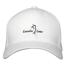 White Executive Links Fitted Hat Baseball Cap