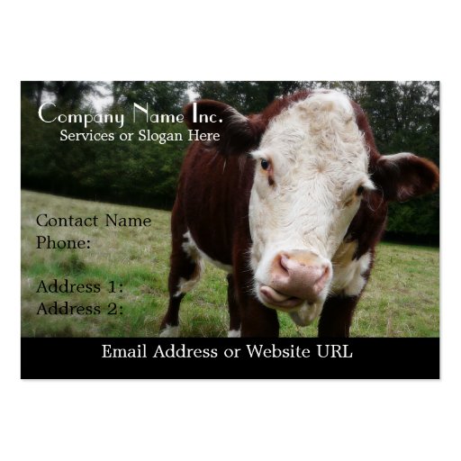 White Faced Cow Sticking Out Tongue Business Card Template (front side)