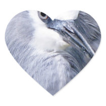 White-faced Heron Heart Stickers