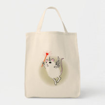 White Faerie Mouse Canvas Bags