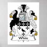 White Family Crest Poster