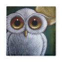 WHITE FANTASY BABY OWL Magnet magnet