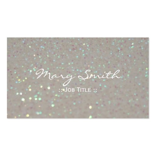 White faux Sparkles & Glitter business cards (back side)