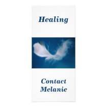White feather art - symbol of purity and innocence rack card template