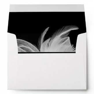 White Feathers 5x7 Invitation Envelope zazzle_envelope