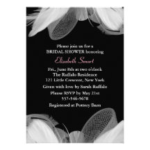 White Feathers Bridal Shower Invitation