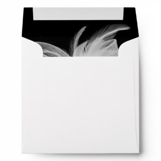 White Feathers Invitations Envelope zazzle_envelope