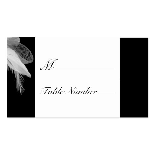 White Feathers Place Card Business Card Template