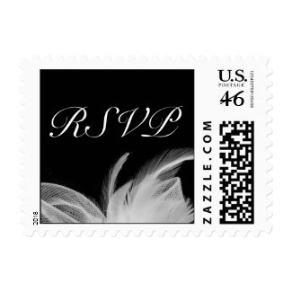 White feathers RSVP Stamp zazzle_stamp