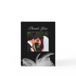 White Feathers Thank You Card zazzle_card