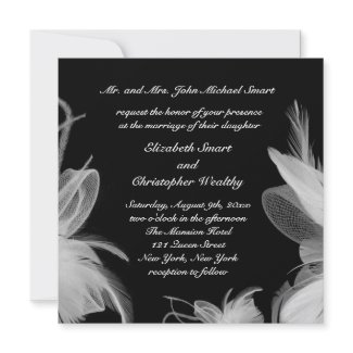 White Feathers Wedding Invitation zazzle_invitation
