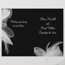 White Feathers Wedding Program Full Color Flyer