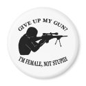 White Female Gun Not Stupid magnets by WhiteTiger_LLC White Female Gun Not Stupid magnets