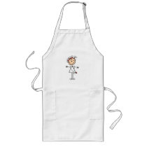 White Female Stick Figure Nurse 2 Gifts Apron