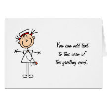 White Female Stick Figure Nurse 2 Gifts Greeting Cards