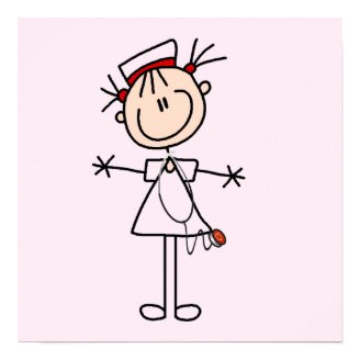 White Female Stick Figure Nurse 2 Poster