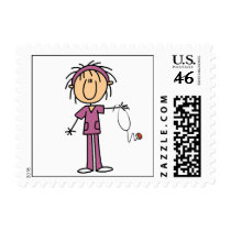 White Female Stick Figure Nurse T-shirts and Gifts Postage