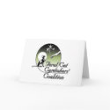 White Feral Cat Logo Greeting Cards