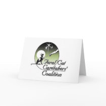 White Feral Cat Logo Greeting Cards by FeralCat White Feral Cat Logo Greeting Cards