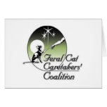 White Feral Cat Logo Greeting Cards