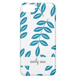 White Fern on Blue Pattern iPhone 5C Covers