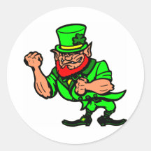 White Fighting Irish Man Stickers
