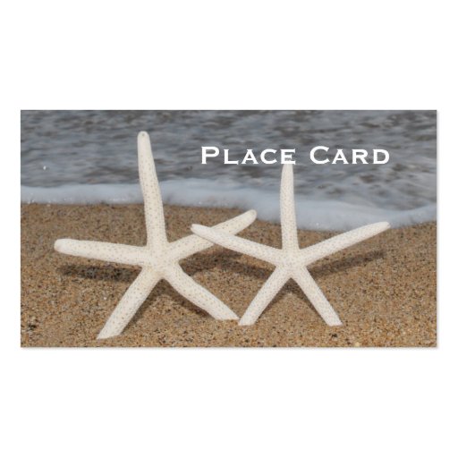 White Finger Starfish Wedding Place Cards Business Card (back side)