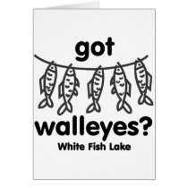 white fish got walleye greeting cards