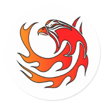 White Flame Tribal Eagle Head stickers