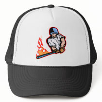 White Flaming Baseball Batter Hats