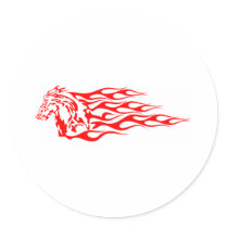 White Flaming Mustang Horse stickers by WhiteTiger_LLC White Flaming Mustang Horse stickers