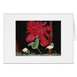 white flamingo and hibiscus greeting cards