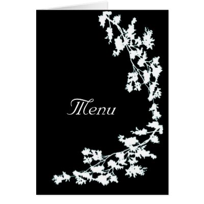 White Floral Deco Wedding Menu Card by elenaind