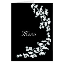 White Floral Deco Wedding Menu Card by elenaind White Floral Deco Wedding Menu Card