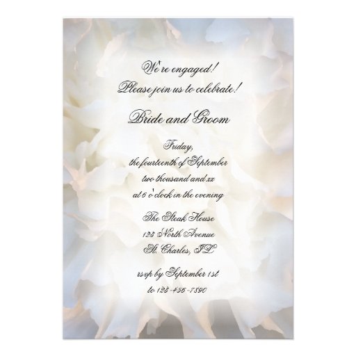 White Floral Engagement Party Invitation