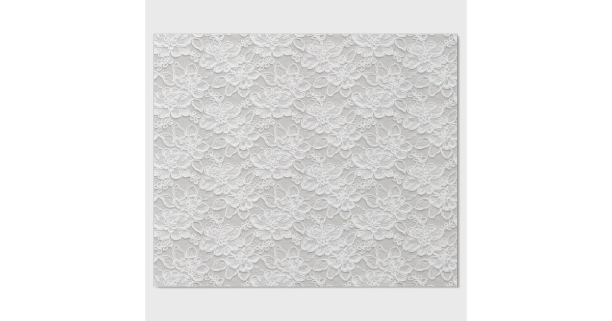 White Floral Lace Wrapping Paper Zazzle