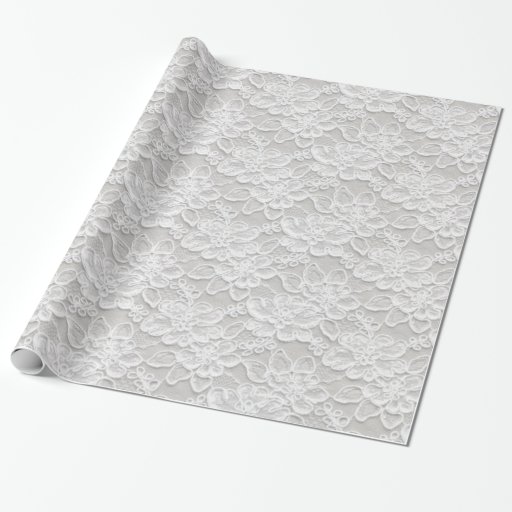 White Floral Lace Wrapping Paper Zazzle