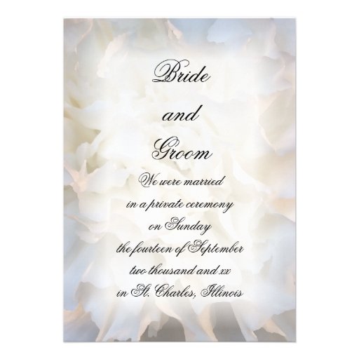 White Floral Marriage / Elopement Announcement