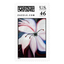 White Floral postage