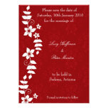 White floral red save the date card personalized invitation