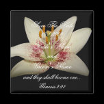 white Floral Save the Date magnet