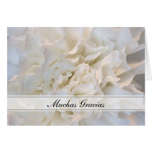 White Floral Spanish Thank You Note Card | Zazzle
