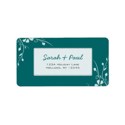 White Floral Swirls on Your Color Address Label