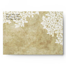 White Floral Vintage Envelopes