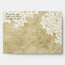 White Floral Vintage Envelopes